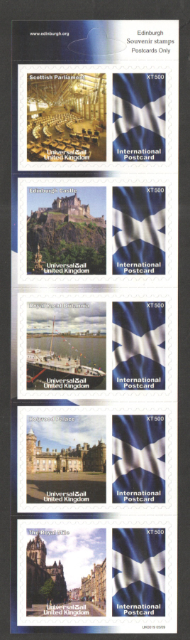(image for) UK0019 Edinburgh Universal Mail Stamps Dated: 05/09